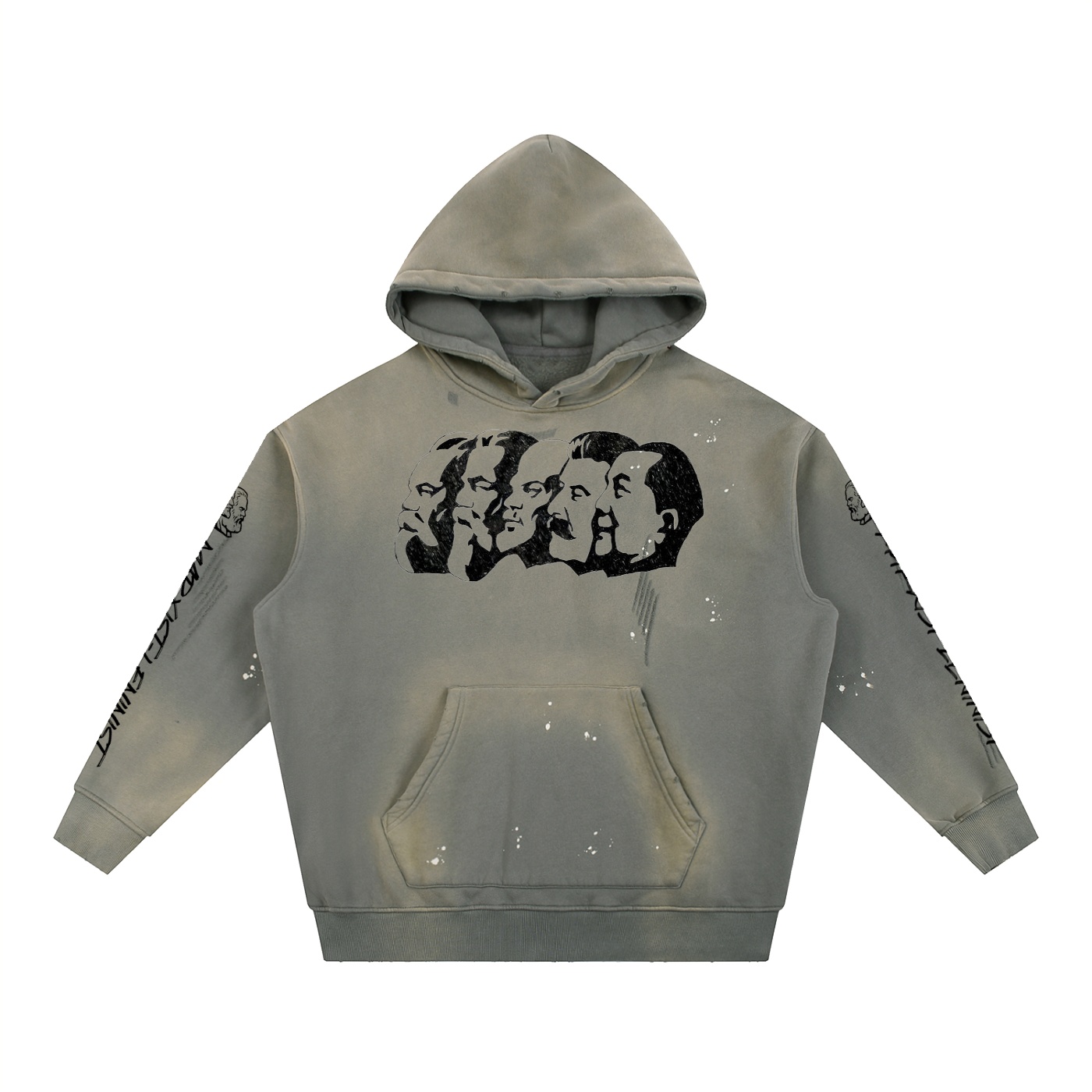 Vintage Washed Frayed Fleece Hoodie - Image 3